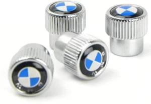 4x BMW Ventilkappen Edelstahl Logo Emblem Auto Motorrad Valve NEU - Picture 1 of 2