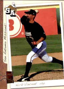 2011 San Antonio Missions Grandstand #28 Nick Vincent Ramona California CA Card