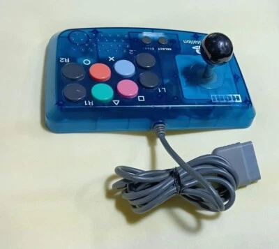 HORI compact joystick ps controller sony ps1.2 Joy stick clear blue - Image 1 of 3