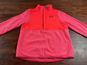UNDER ARMOUR 1/4 Zip Mock Neck Neon Pink Pullover Jacket Girl’s Size XL - Picture 1 of 8
