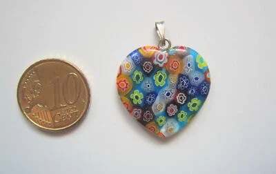 Colgante corazón cristal milflores multicolor 25 mm + colgador plateado15 - Imagen 1 de 3