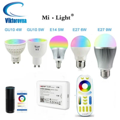 Milight RGB CCT Led Bulb E27 GU10 Lamp 9W Dimmable wifi controller Amazon Alexa - Image 1 of 4
