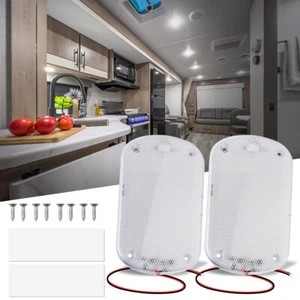 Paquete de 2 luces LED domo de techo para autocaravana de 12 V iluminación interior para remolque cámper barco - Imagen 1 de 11