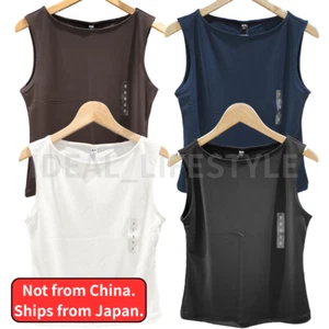 UNIQLO Crepe Jersey Boat Neck Sleeveless T-Shirt S-3XL Top Women 479604 NWT - Picture 1 of 17