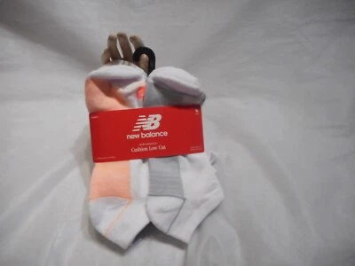 New Balance Mujer 6 Pares Acolchados Corte Bajo Blanco Multi Calcetines Zapato TALLA 4-10 Foto 1 de 4