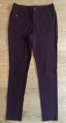 Jigsaw Trousers Burgundy Wine Stretch Zipped Pockets Size UK 8 VGC - Image 1 of 4