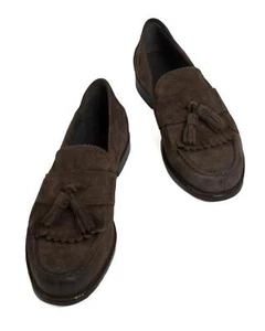 Boglioli $695 NIB Brown Slip-On Kilted Suede Leather Loafers Shoes (44 eu) 10 US - Picture 1 of 6