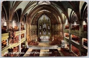 Montreal Quebec Canada Interior Notre Dame Church Divided Back Postal Card - Bild 1 von 2