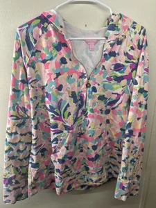 Lilly Pulitzer Skipper Popover 🦄 Pina Colada Club Größe L - Bild 1 von 9