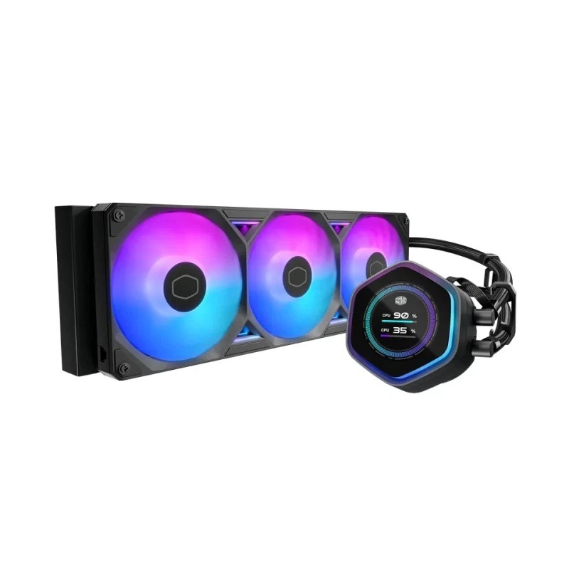 COOLER MASTER DISSIPATORE A LIQUIDO ATMOS II, 2X120MM ARGB, KIT LCD INCL, NERO - Immagine 1 di 1