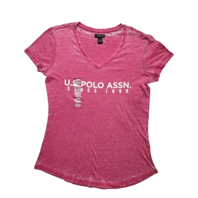 U.S Polo Assn Women's T-shirt Tie Dye V-neck Casual Top Size Small - Image 1 of 4