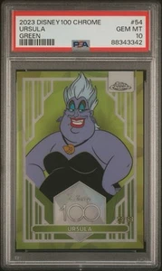 2023 TOPPS CHROME DISNEY100 GREEN REFRACTOR #54 URSULA /99 PSA 10 - Picture 1 of 2