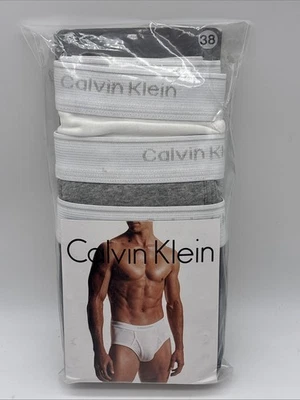 Calzoncillos Calvin Klein tiro bajo talla 38, 2008 paquete de 3 blancos, negros, grises NUEVOS NOS Foto 1 de 4