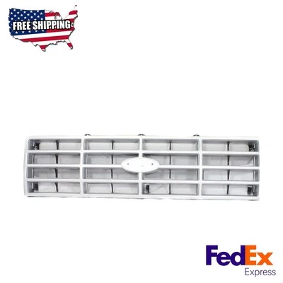 Grille Assembly Silver Shell with Black Insert Fits 82-86 Ford F-250 F-350 - Image 1 of 4