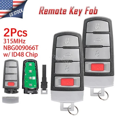 2 para 2006 2007 2008 2009 2010 VW Volkswagen Passat mando a distancia llavero NBG009066T 4B Foto 1 de 4