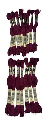 15 Skeins DMC Cotton Embroidery Floss Dark Garnet Red 814 France 8.7y Each NEW - Image 1 of 4