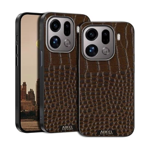 Magnetic Case for OPPO with Genuine Leather Back & Raised Camera Ring - Picture 1 of 17