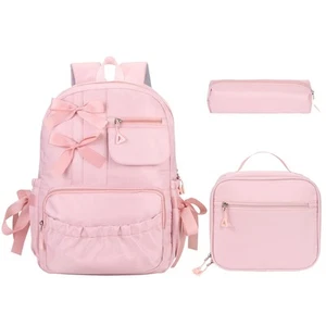 Girls Bow Backpack with Lunch box for School Coquette Bookbag Kawaii Dance Bag - Picture 1 of 5