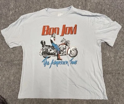 Camiseta de concierto Bon Jovi The American Tour Band azul grande Foto 1 de 4