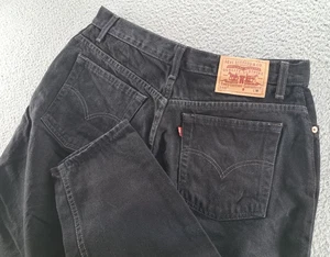 VINTAGE Levis 550 Jeans Womens 16 32x31 Medium Black Tapered Leg Relaxed Fit Mom - Picture 1 of 12