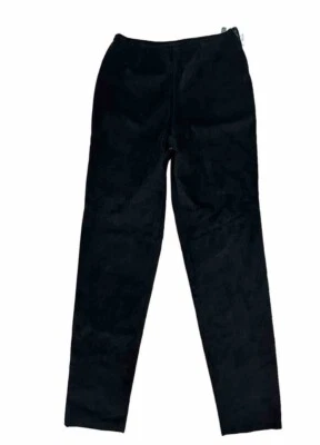 Nwt Danier Suede Leather Pant Sz 10 Black Boot Cut Classic Lined Trousers - Image 1 of 4
