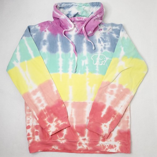 OFF WHITE Felpa con cappuccio avorio Ella tie dye adulto piccola 80 20 misto cotone pesante logo elefante