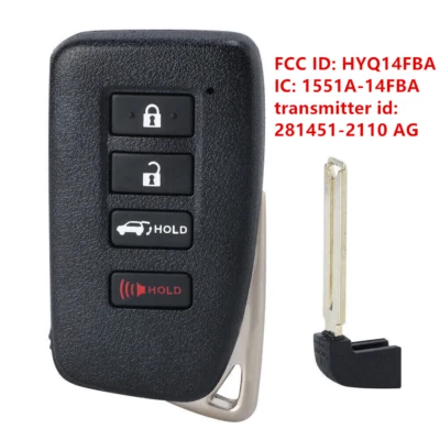 Replacement for LEXUS NX300 NX200t LX570 RC F smart keyless remote fob HYQ14FBA - Изображение 1 из 4