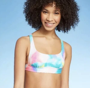 Junior’s Bralette Bikini Top - Metallic Tie-Dye - Sz XS - XHILARATION - NWT - Picture 1 of 2