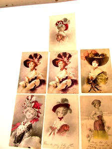 CLOSEOUT LOT of 7 POSTCARDS BOTTARO FASHIONABLE WOMEN Posted 1902-07 - Picture 1 of 7