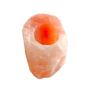 Natural Candle Holder In Himalayan Pink Salt Wellness Home Relax H9Cm - Picture 1 of 7