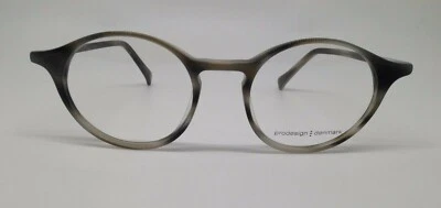 Prodesign Denmark 1609 Grey 6522 Round Plastic Eyeglasses Frame 47-19-130 Japan - Image 1 of 4