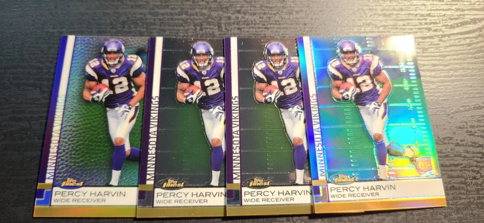 4 Card Lot! 2009 Topps Finest Pigskin & Refractors Rookie Card Percy Harvin #73 - Image 1 of 4