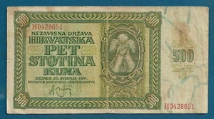 500 Kuna 1941. Croatian banknotes NDH Ustasa WWII Germany Italy, Croatia ! - Picture 1 of 2