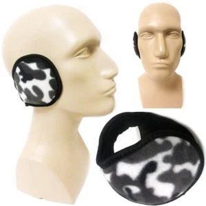 1 Ear Muffs Camo Camouflage Earmuff Warmers Winter Covers Wrap Soft Unisex Black - Picture 1 of 1