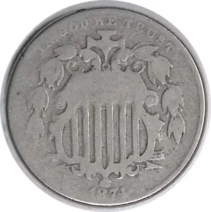1874 Shield Nickel DDO FS-104 G Uncertified - Picture 1 of 2