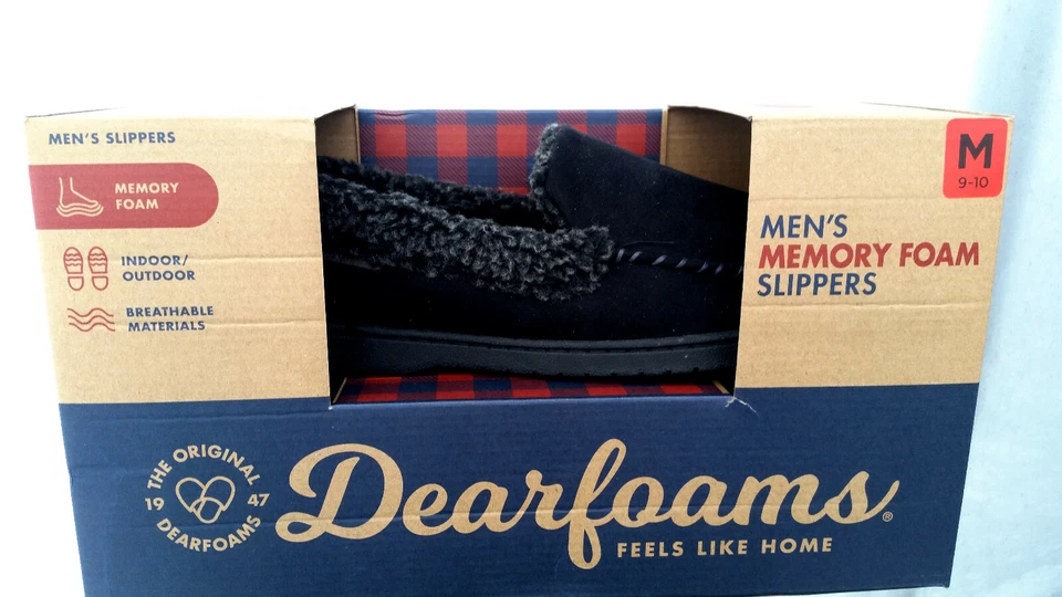 Men's Dearfoams Memory Foam Slippers Size M 9 to 10