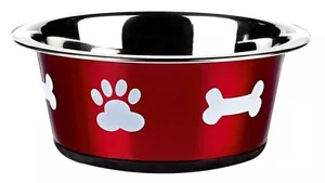 More details for dog cat rabbit pet animal bowls small large metal stainless steel dish classic