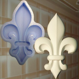 Gießform Stuck Französische Lilie Verzierung Silikonform Ornament Relief (119)