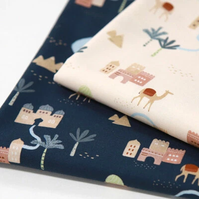 Tela estampada animal desierto y camello hecha en Corea por media yarda Foto 1 de 4