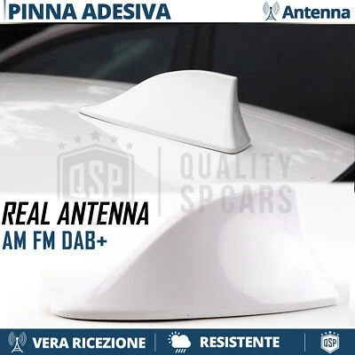 Antenna PINNA DI SQUALO Bianca PER AUDI A1-A2 Vera Ricezione RADIO AM-FM-DAB+ - Immagine 1 di 4