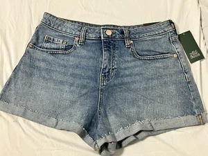 Wild Fable Women's High-Rise Rolled Cuff Jean Shorts Regular Denim Medium Wash - Picture 1 of 9