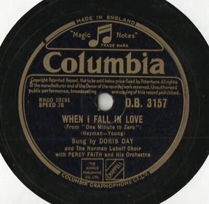 DORIS DAY CLASSIC 78 - WHEN I FALL IN LOVE - MY LOVE AND DEVOTION - EX- COND - Picture 1 of 2