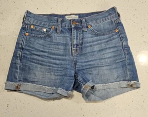 Madewell Denim Shorts Cuffed Size 25 Medium Wash - Picture 1 of 11