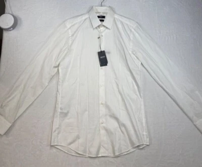 BOSS Hugo Boss Slim Fit Button Up White Shirt NWT $198 Stretch Size 38/15 Medium - Image 1 of 4