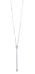 Sliding Cubic Zirconia Pendant Y Shape Lariat Long Chain Necklace for Women - Picture 1 of 2