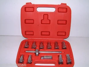 12pc Oil Drain Plug Set 3/8" Wrench Socket Sump/Gearbox Key Remover SCT Germany - Picture 1 of 3