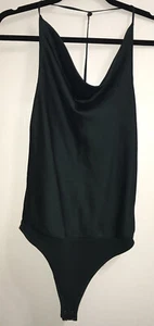 Abercrombie & Fitch Green Satin T-Strap Cami Bodysuit Women's Size S Tall NWT - Picture 1 of 9