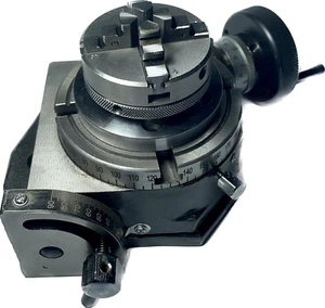 3'' IN Tilting Rotary Table + 4-Jaw SelfCentering Chuck 50MM +T-nut + Back Plate - Imagen 1 de 6