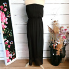 NEW One Clothing Women's Black Strapless Casual Lined Maxi Dress Size Small NWT