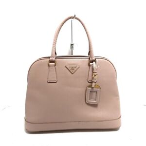 Auth PRADA - Pink Beige Leather Handbag